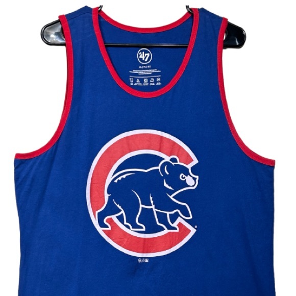 47 Chicago Cubs Tank Top MLB T Shirt sleeveless blue red round neck XL - Picture 9 of 15